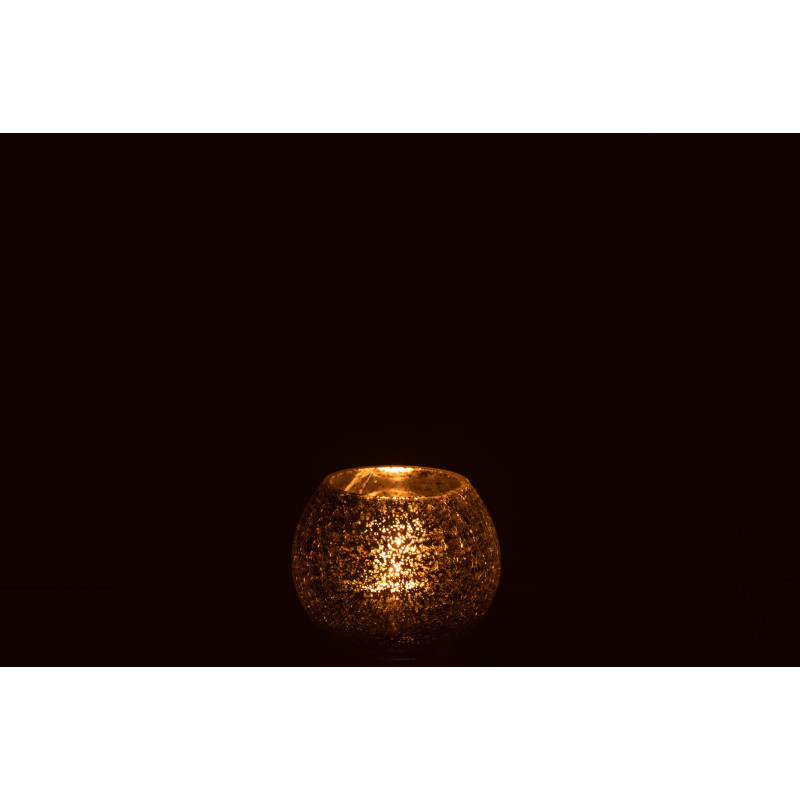 Photophore moderne boule Diamètre 12 cm en Verre Argenté Grelyn - 4