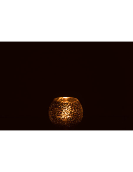 Photophore moderne boule Diamètre 12 cm en Verre Argenté Grelyn - 4