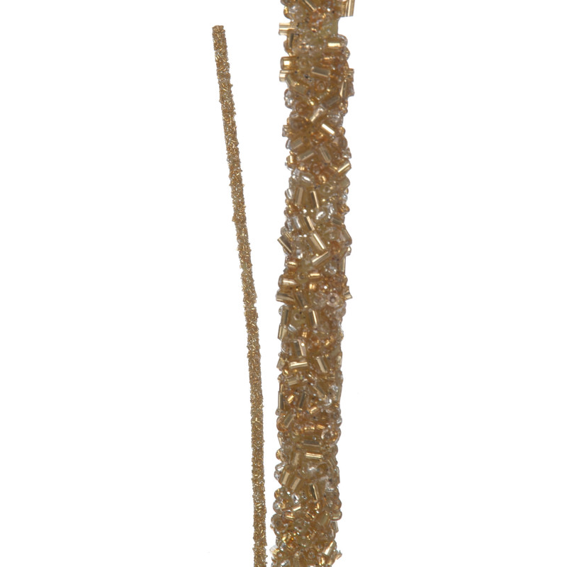 Branche décorative XL réaliste Hauteur 77 cm en Plastique Doré Avec perles - 1