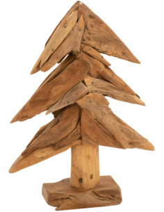 Sapin de Noël 50 cm en Bois de teck Naturel - 1