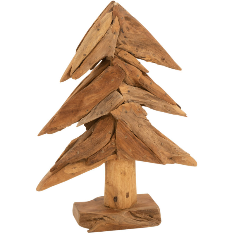 Sapin de Noël 50 cm en Bois de teck Naturel - 1