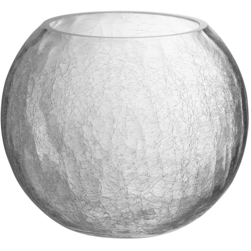 Photophore moderne Boule XXL Diamètre 20 cm en Verre Transparent Motif craquelé Xelon - 1
