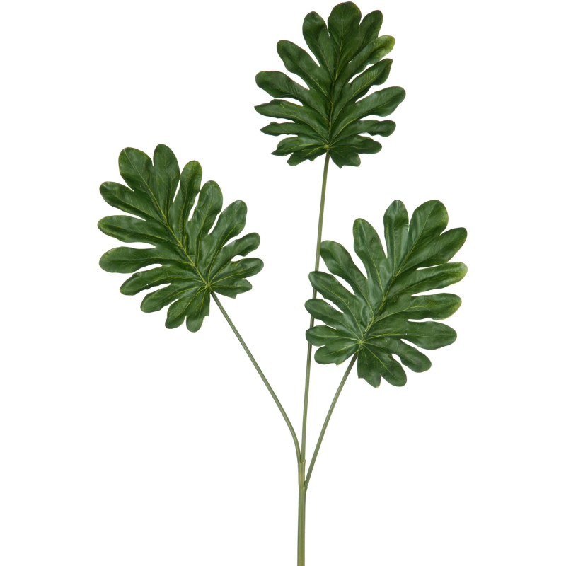 Feuilles artificielles XL réaliste Philodendron Hauteur 67 cm en Plastique Vert - 1