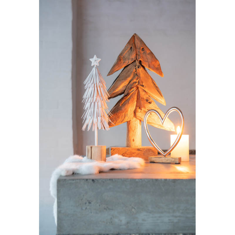 Sapin de Noël 50 cm en Bois de teck Naturel - 2