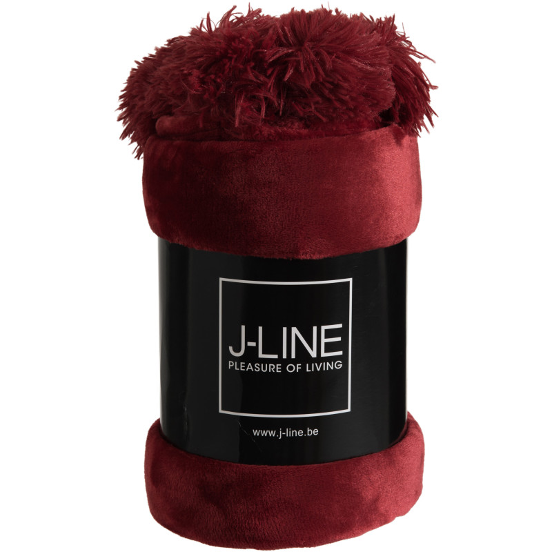 Plaid original 170x130 en Tissu Rouge Avec pompons Sweetness - 2