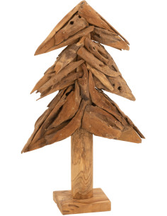 Sapin de Noël XL 80 cm en Bois de teck Naturel - 1