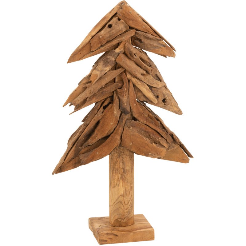 Sapin de Noël XL 80 cm en Bois de teck Naturel - 1