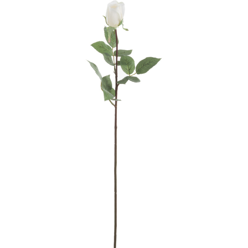 Fleur artificielle XL réaliste Bouton de rose Hauteur 74 cm en Plastique Blanc Vert - 1