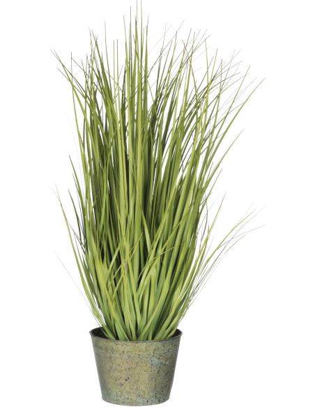 Plante artificielle Herbes sauvages XXL en pot Hauteur 106 cm en Plastique Vert Métal Gris Elvioti - 1