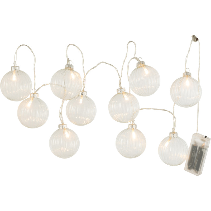 Guirlande lumineuse 10 Boules striés Joya en Verre Transparent - 2