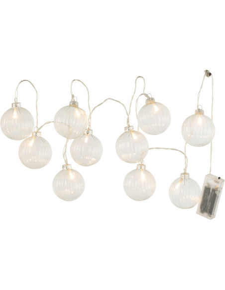 Guirlande lumineuse 10 Boules striés Joya en Verre Transparent - 2