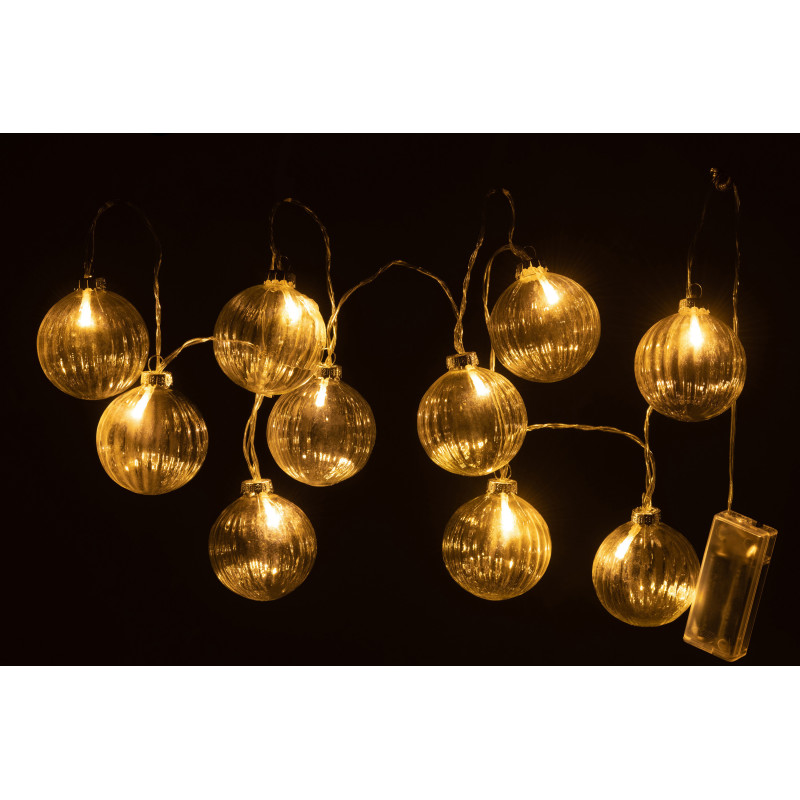 Guirlande lumineuse 10 Boules striés Joya en Verre Transparent - 3