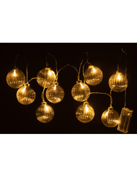 Guirlande lumineuse 10 Boules striés Joya en Verre Transparent - 3