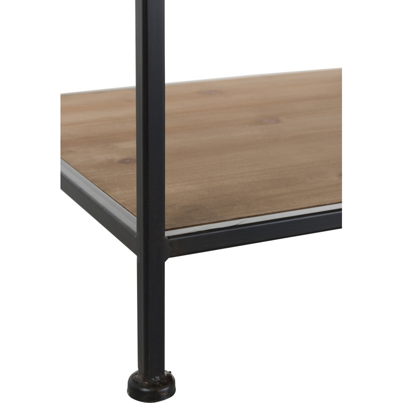 Dressing moderne style industriel 5 étagères en Métal Noir Bois Naturel Trevin - 4