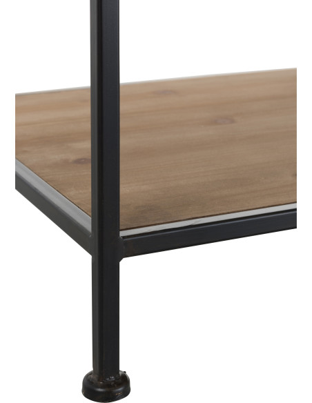 Dressing moderne style industriel 5 étagères en Métal Noir Bois Naturel Trevin - 4