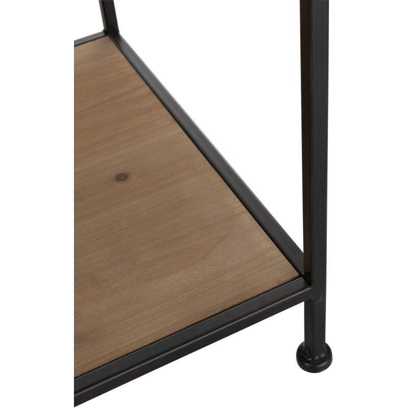 Dressing moderne style industriel 5 étagères en Métal Noir Bois Naturel Trevin - 5