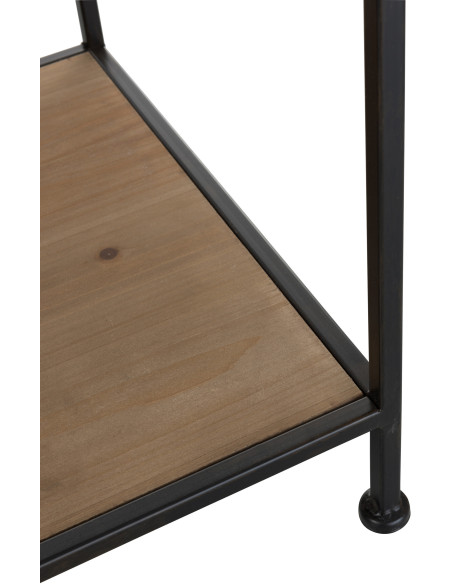 Dressing moderne style industriel 5 étagères en Métal Noir Bois Naturel Trevin - 5