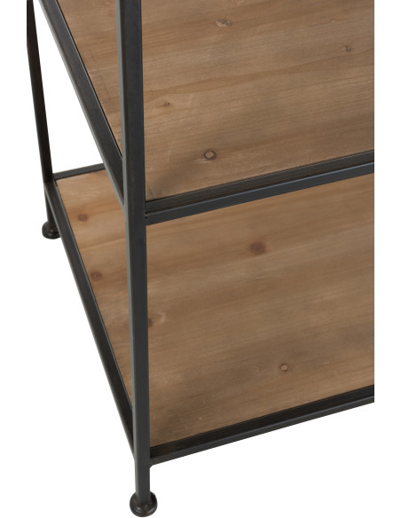 Dressing moderne style industriel 5 étagères en Métal Noir Bois Naturel Trevin - 6