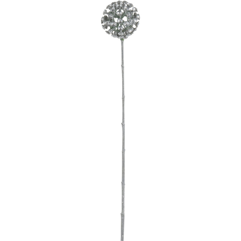 Fleur artificielle Boule XL Hauteur 68 cm en Plastique Argenté Avec strass - 1