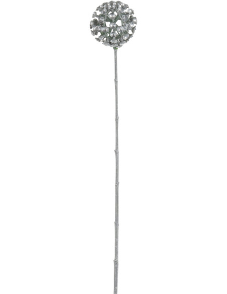 Fleur artificielle Boule XL Hauteur 68 cm en Plastique Argenté Avec strass J-Line - 1