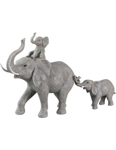 Statue déco originale XL Maman éléphant 71 cm en Résine Gris Elzie - 1