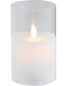 Bougie Led moderne Hauteur 12 cm en Verre Transparent Agma - 2