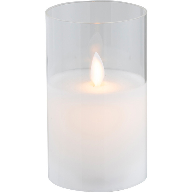 Bougie Led moderne Hauteur 12 cm en Verre Transparent Agma - 2