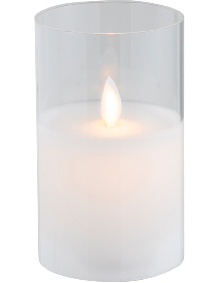 Bougie Led moderne Hauteur 12 cm en Verre Transparent Agma - 2