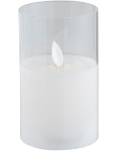Bougie Led moderne Hauteur 12 cm en Verre Transparent Agma - 1