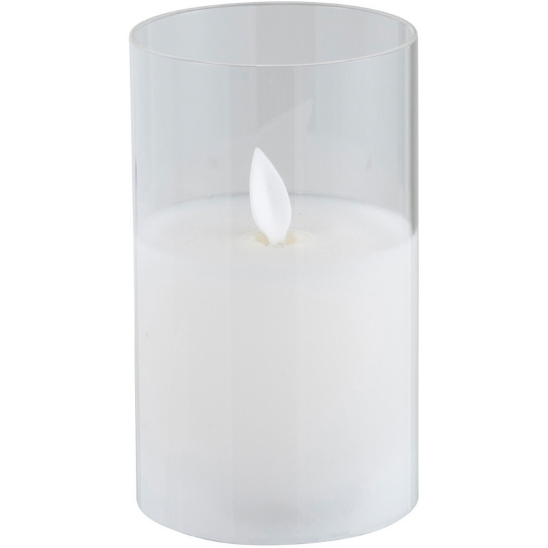 Bougie Led moderne Hauteur 12 cm en Verre Transparent Agma - 1