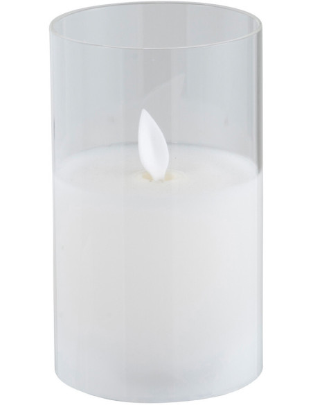 Bougie Led moderne Hauteur 12 cm en Verre Transparent Agma - 1