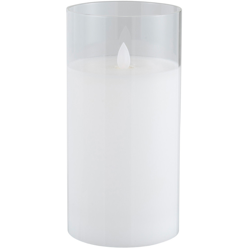 Bougie Led XL moderne Hauteur 20 cm en Verre Transparent Agma - 1