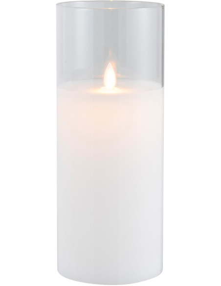 Bougie Led XXL moderne Hauteur 25 cm en Verre Transparent Agma - 2