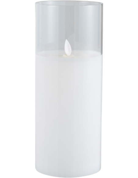 Bougie Led XXL moderne Hauteur 25 cm en Verre Transparent Agma - 1
