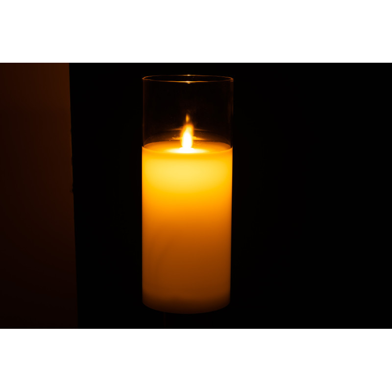 Bougie Led XXL moderne Hauteur 25 cm en Verre Transparent Agma - 3