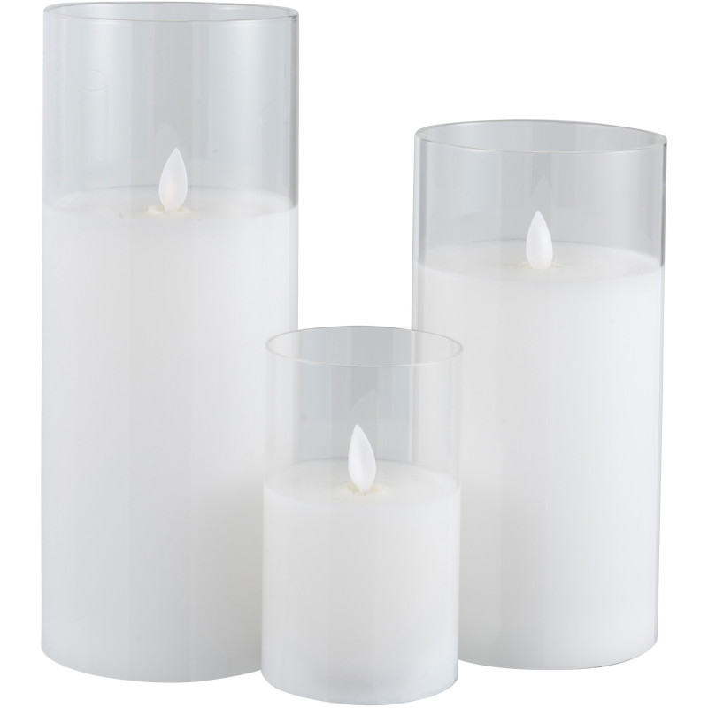 Bougie Led XXL moderne Hauteur 25 cm en Verre Transparent Agma - 4