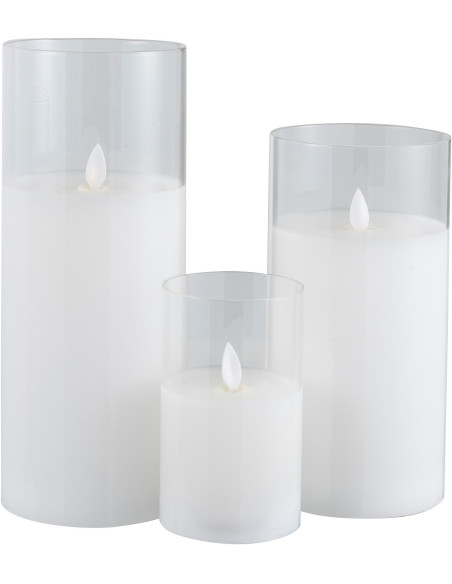 Bougie Led XXL moderne Hauteur 25 cm en Verre Transparent Agma - 4