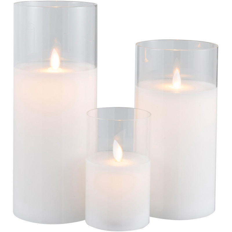 Bougie Led XXL moderne Hauteur 25 cm en Verre Transparent Agma - 5