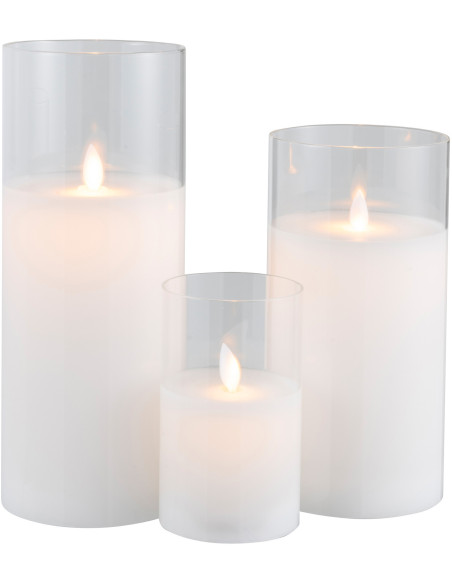 Bougie Led XXL moderne Hauteur 25 cm en Verre Transparent Agma - 5