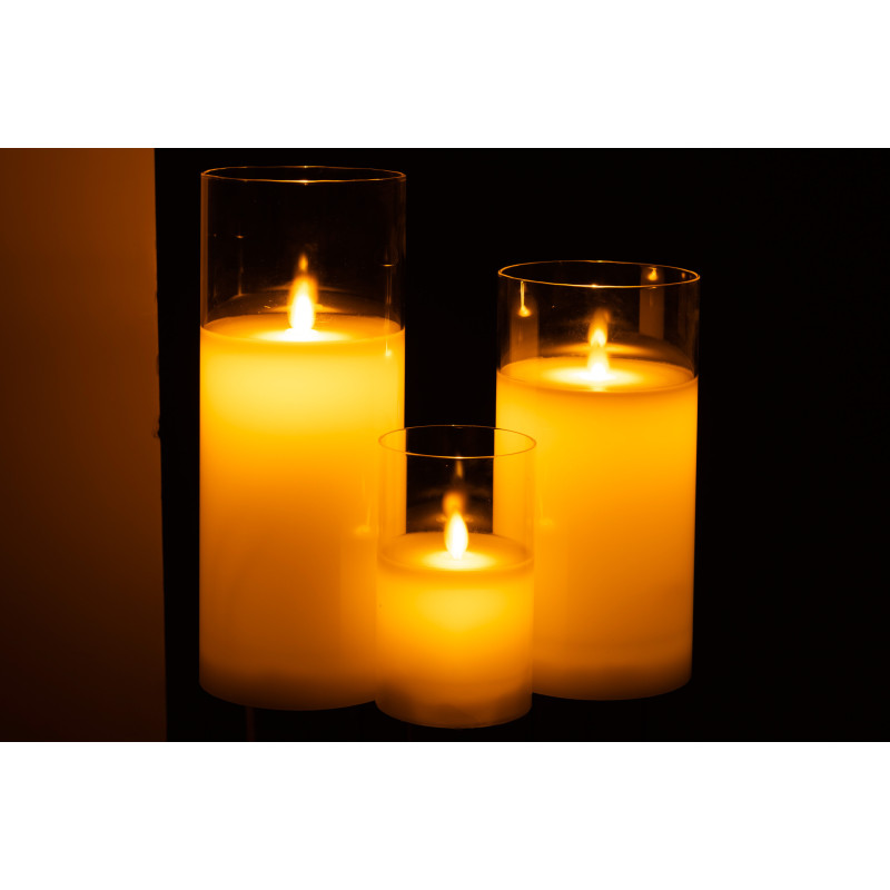 Bougie Led XXL moderne Hauteur 25 cm en Verre Transparent Agma - 6