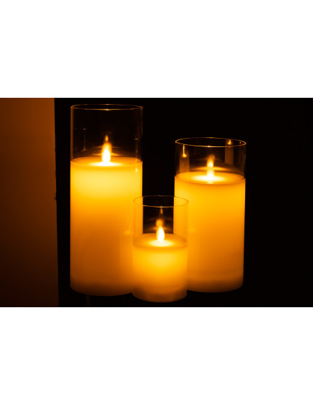 Bougie Led XXL moderne Hauteur 25 cm en Verre Transparent Agma - 6