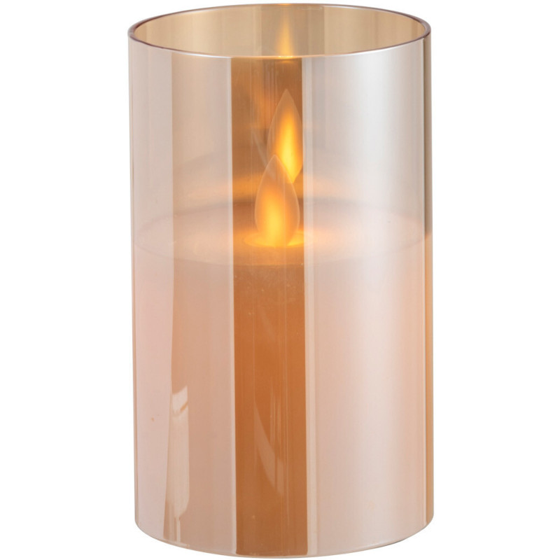 Bougie Led moderne Hauteur 12 cm en Verre Doré Agma - 3