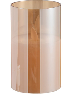 Bougie Led moderne Hauteur 12 cm en Verre Doré Agma - 1