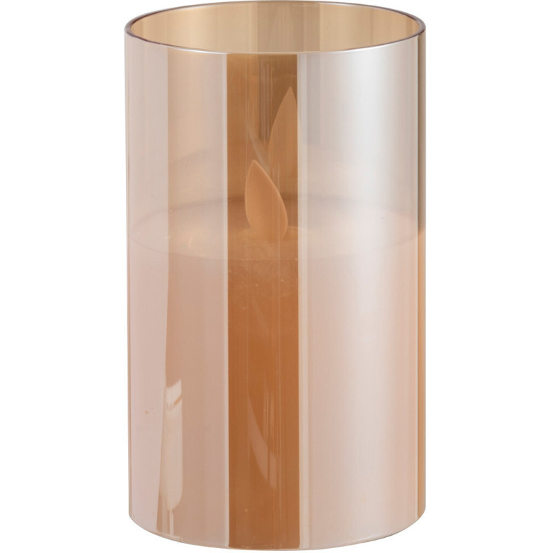 Bougie Led moderne Hauteur 12 cm en Verre Doré Agma - 1
