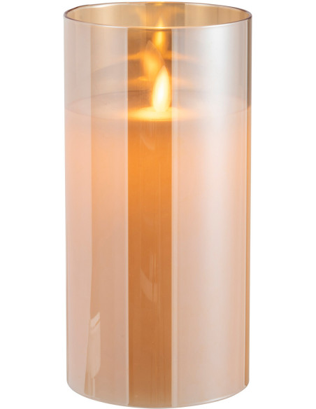 Bougie Led XL moderne Hauteur 20 cm en Verre Doré Agma - 3