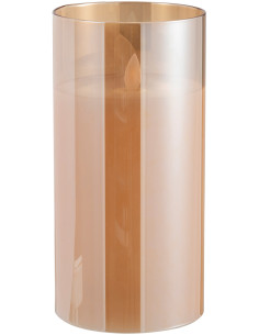 Bougie Led XL moderne Hauteur 20 cm en Verre Doré Agma - 1