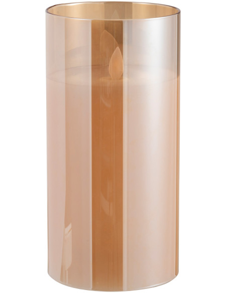 Bougie Led XL moderne Hauteur 20 cm en Verre Doré Agma - 1