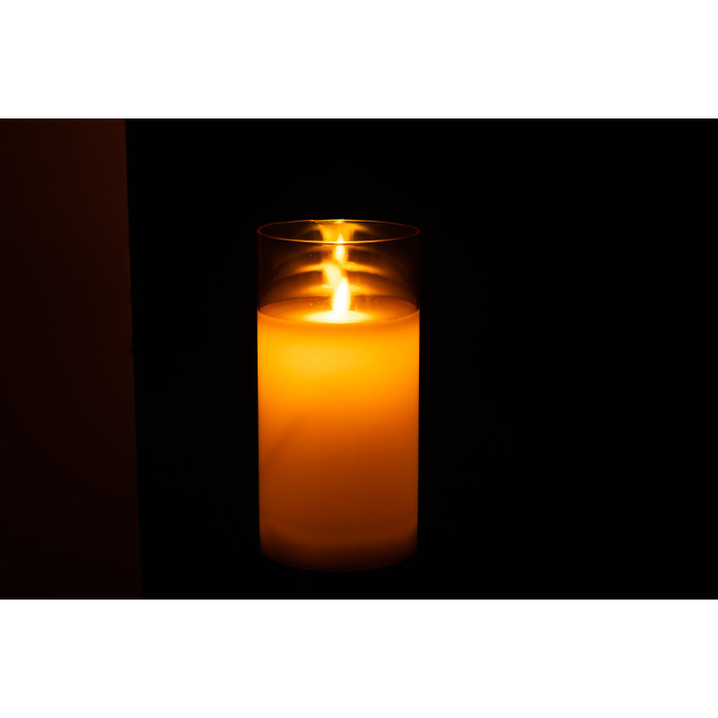 Bougie Led XL moderne Hauteur 20 cm en Verre Doré Agma - 4