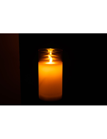 Bougie Led XL moderne Hauteur 20 cm en Verre Doré Agma - 4