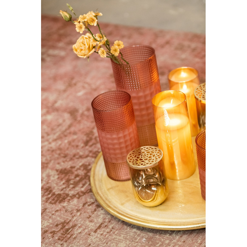 Bougie Led XL moderne Hauteur 20 cm en Verre Doré Agma - 5